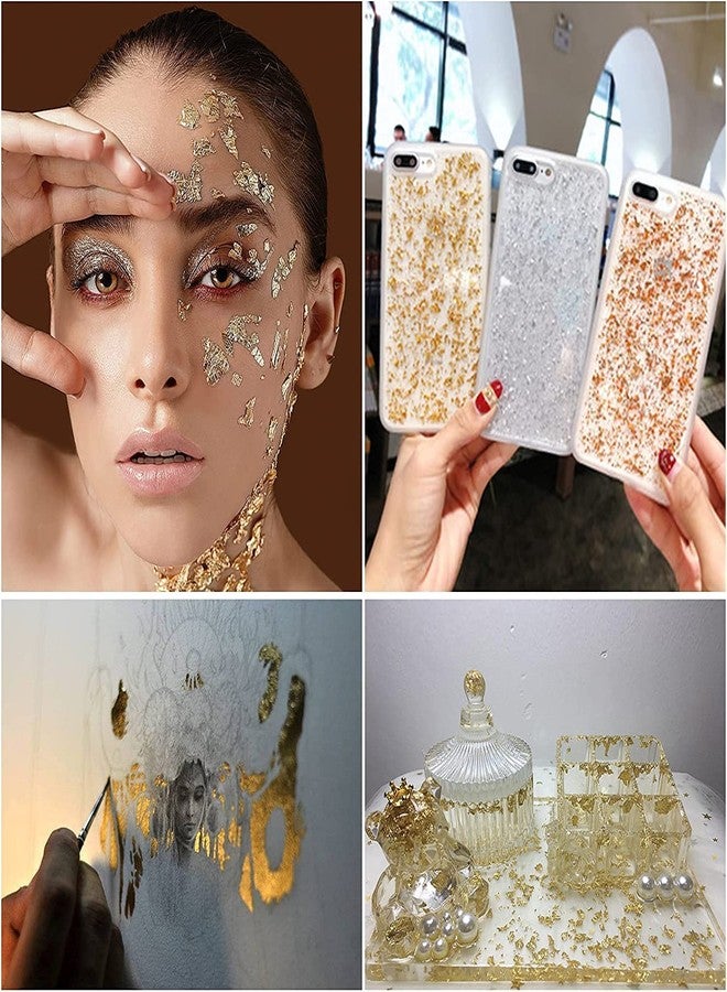 Marhaba traders 2 Golden foil Flake and 2 Silver foil Flake for Decorating Cake Borders and Other Sweets Food Preparation (Pack of 4 Flakes) - Image 3